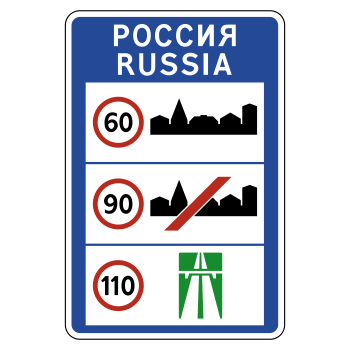 Дорожный знак 6.1 «Общие ограничения максимальной скорости»