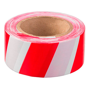 Лента оградительная красно-белая ЛО-50, 50мм x 200м х 35мкм