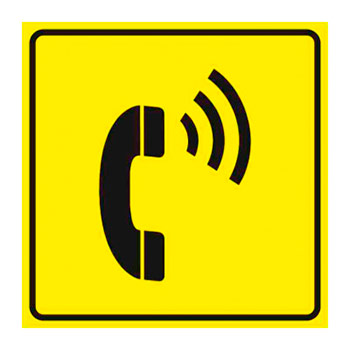 Тактильная пиктограмма «Телефон», ДС55 (пленка, 150х150 мм)