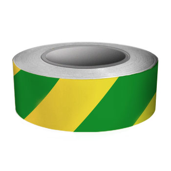 Лента заземления диагональная (40 мм, желто-зеленая) (цена за 1 м)