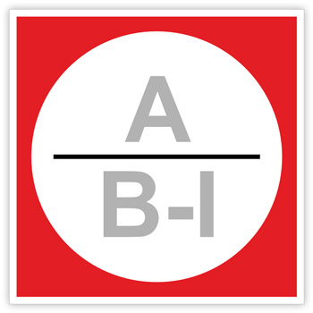 Знак «Категория помещения, класс зоны помещения», B05.3 (металл, 200х200 мм)