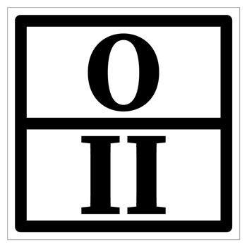 Знак отходов 2 класса опасности, II (металл, 300х300 мм)