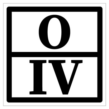 Знак отходов 4 класса опасности, IV (пленка ламинированная, 300х300 мм)