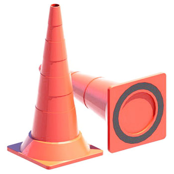 Конус дорожный 750 мм с полимер-песчаным утяжелителем без полос