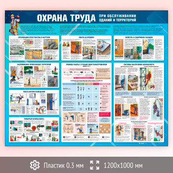 Стенд «Охрана труда при обслуживании зданий и территорий» (OT-41-SUPERSLIM)