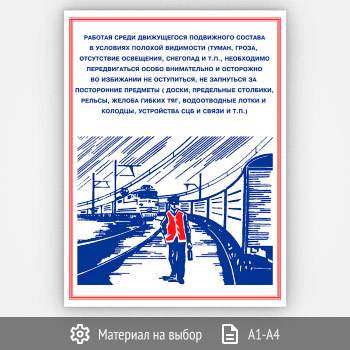 Плакаты «Охрана труда при работе на железной дороге» (РЖД-02, 14 листов)