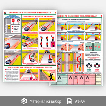 Плакаты «Движение по железнодорожным переездам» (С-11, 2 листа)